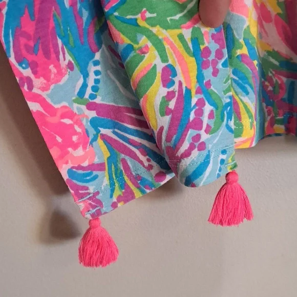 Lilly Pulitzer Girls Via Caftan Dress in Fan Sea Pants Size Large